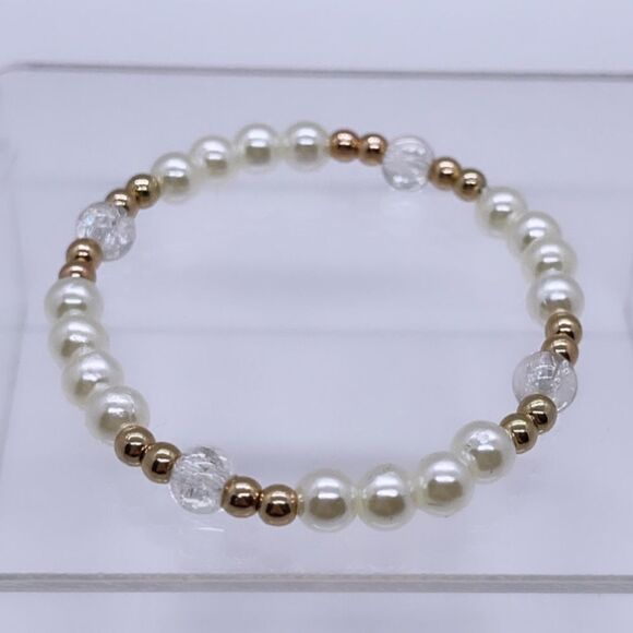 NWT Wool + Pepper Co. Clear Glass Bracelet - Picture 2 of 5